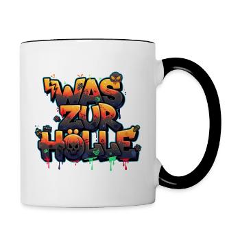 Hell, Devils & Demons Urban Street Art Graffiti - Contrasting Mug - white/black - Right