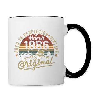 März 1986 - Tasse zweifarbig - Weiß/Schwarz - Rechts
