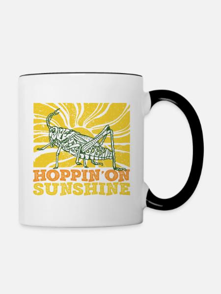 Grashüpfer Feldheuschrecken - Tasse zweifarbig - Weiß/Schwarz