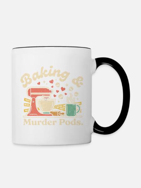 Baking and Murder - Tasse zweifarbig - Weiß/Schwarz