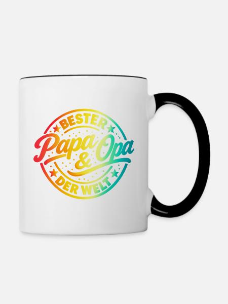 Bester Papa und Opa der Welt - Tasse zweifarbig - Weiß/Schwarz