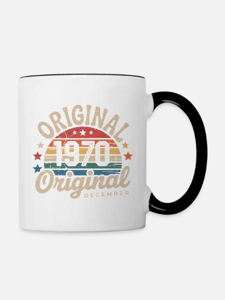 Geboren im Dezember 1970 - Tasse zweifarbig - Weiß/Schwarz
