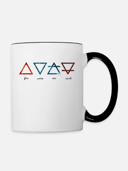 Alchemistische Elemente - Tasse zweifarbig - Weiß/Schwarz