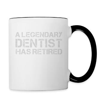Retired Dentist Retirement Gift Dental Surgeon - Contrasting Mug - white/black - Right