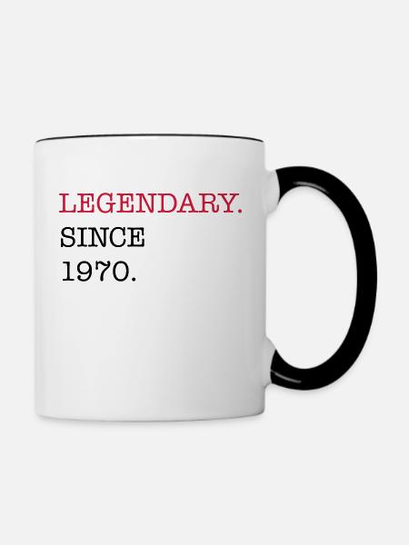 1970 - Tasse zweifarbig - Weiß/Schwarz