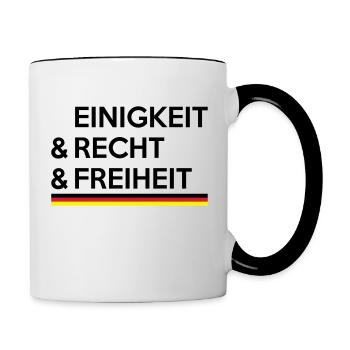 Einigkeit & Recht & Freiheit - Deutschland - Tasse zweifarbig - Weiß/Schwarz - Rechts