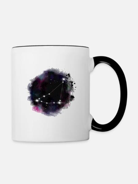 Sternzeichen Steinbock Sternbild Universum - Tasse zweifarbig - Weiß/Schwarz