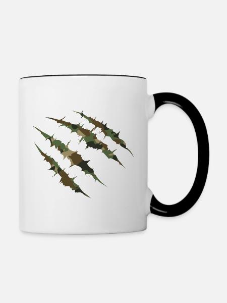 Combat Klauen - Camouflage Militär - Tasse zweifarbig - Weiß/Schwarz