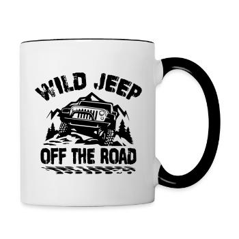 WILD JEEP - Mug contrasté - blanc/noir - Droite