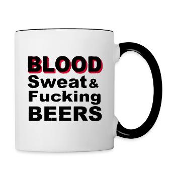 Blood Sweat Fucking Beers - Mug contrasté - blanc/noir - Droite