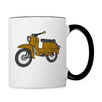 Simson Schwalbe Schwälbchen - Tasse zweifarbig - Weiß/Schwarz - Rechts