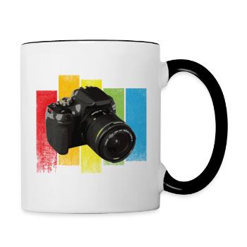 Sujet de caméra cool - Mug contrasté - blanc/noir - Droite