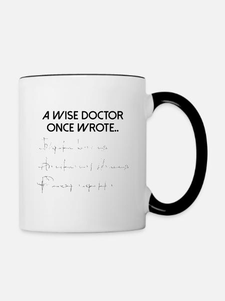 WEISER DOKTOR SCHRIEB EINMAL - Tasse zweifarbig - Weiß/Schwarz