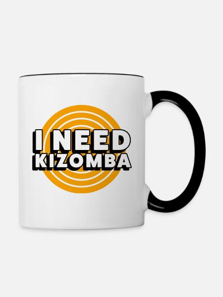 I Need Kizomba - Tasse zweifarbig - Weiß/Schwarz