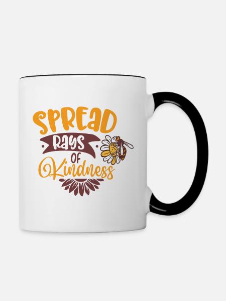 Spread Rays Of Kindness - Tasse zweifarbig - Weiß/Schwarz