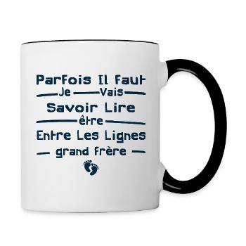 Futur grand frère - Bientôt grand-frère - Mug contrasté - blanc/noir - Droite