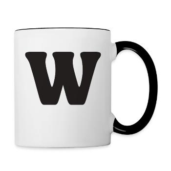 W - Tasse zweifarbig - Weiß/Schwarz - Rechts