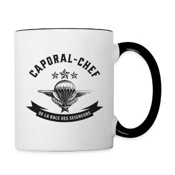 Caporal-chef de la race des seigneurs - Mug contrasté - blanc/noir - Droite