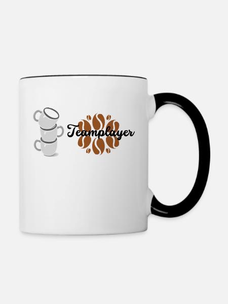 Teamplayer - Tasse zweifarbig - Weiß/Schwarz