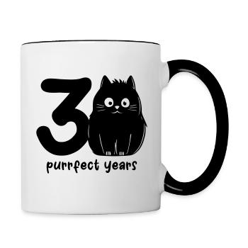 30 purrfect years - Contrasting Mug - white/black - Right