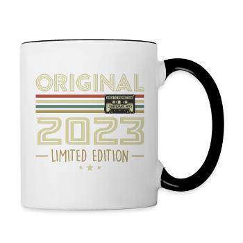 Vintage 2023 Original Vintage Retro Birthday - Contrasting Mug - white/black - Right