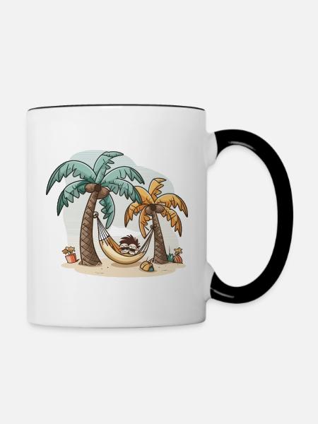 Der Entspannungs-Guru - Tasse zweifarbig - Weiß/Schwarz