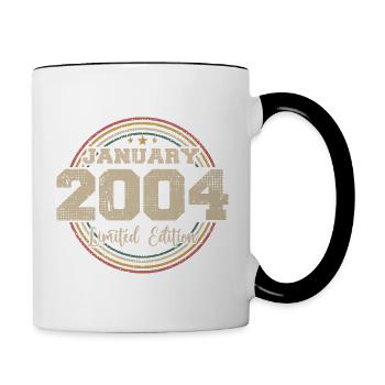 Les légendes sont nées en janvier 2004 - Mug contrasté - blanc/noir - Droite