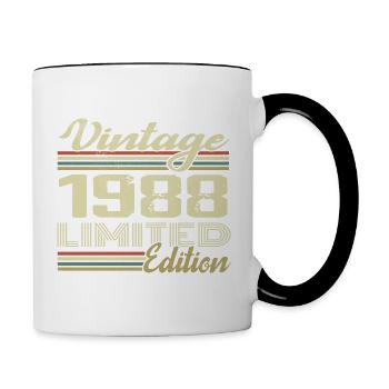 Anniversaire 36 Ans Millésime 1988 Cadeau 1988 - Mug contrasté - blanc/noir - Droite