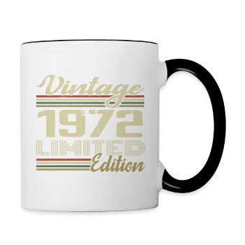 Anniversaire 52 Ans Millésime 1972 Cadeau 1972 - Mug contrasté - blanc/noir - Droite