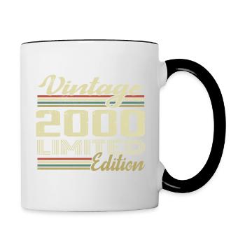 Anniversaire 24 Ans Millésime 2000 Cadeau 2000 - Mug contrasté - blanc/noir - Droite