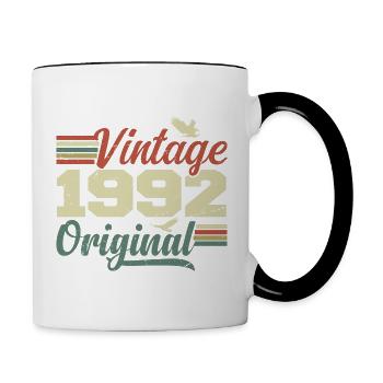 Vintage 1992 Cadeau Anniversaire 1992 Retro - Mug contrasté - blanc/noir - Droite