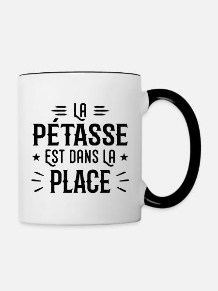 Das ist im Ort - Tasse zweifarbig - Weiß/Schwarz