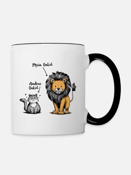 Mein Onkel andere Onkel - Tasse zweifarbig - Weiß/Schwarz