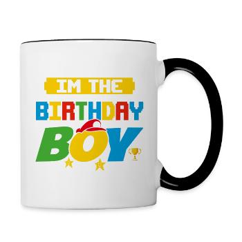 Im The Birthday Boy Game Gaming Family Matching - Mug contrasté - blanc/noir - Droite