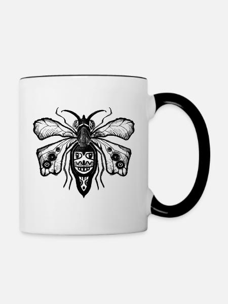 Dunkle Fliege - Tasse zweifarbig - Weiß/Schwarz