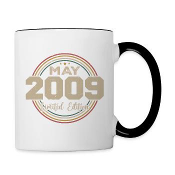 Mai 2009 Vintage Nées En Mai 2009 Anniversaire - Mug contrasté - blanc/noir - Droite