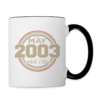 Mai 2003 Vintage Nées En Mai 2003 Anniversaire - Mug contrasté - blanc/noir - Droite