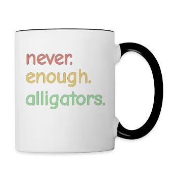 Never Enough Alligators - Alligator Lovers - Contrasting Mug - white/black - Right