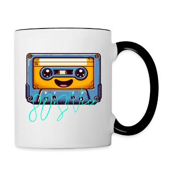 Années 80 - Mug contrasté - blanc/noir - Droite