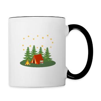 5 Million Star Hotel - Zelt unter Sternenhimmel - Tasse zweifarbig - Weiß/Schwarz - Rechts