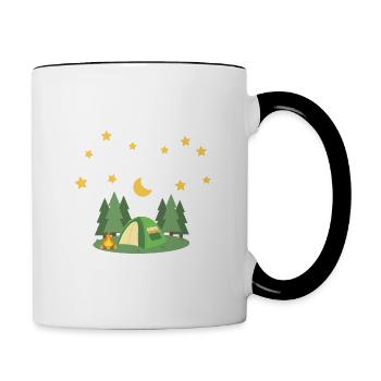 5 Million Star Hotel - Zelt unter Sternenhimmel - Tasse zweifarbig - Weiß/Schwarz - Rechts