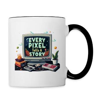 Chaque pixel raconte une histoire - Retro Gaming - Mug contrasté - blanc/noir - Droite