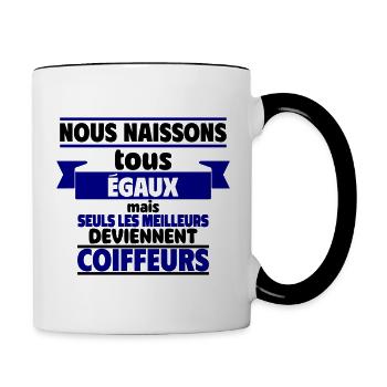 Les meilleurs coiffeurs - Mug contrasté - blanc/noir - Droite