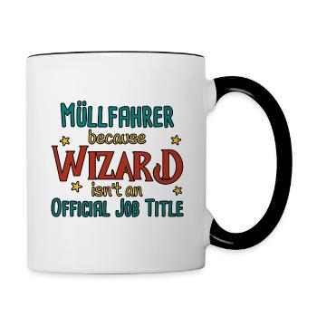 Garbage Driver Wizard - Contrasting Mug - white/black - Right