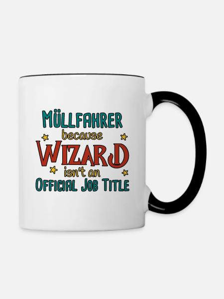Müllfahrer Wizard - Tasse zweifarbig - Weiß/Schwarz