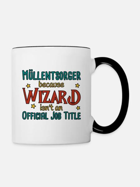 Müllentsorger Wizard - Tasse zweifarbig - Weiß/Schwarz