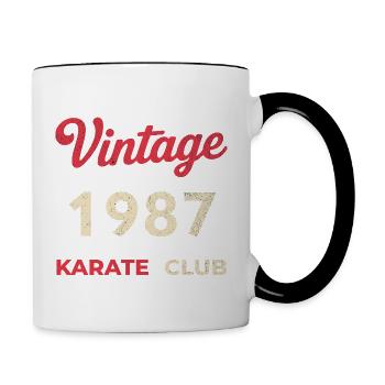 Vintage 1987 – Année de naissance rétro du Karate Club - Mug contrasté - blanc/noir - Droite