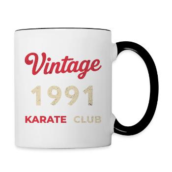 Vintage 1991 – Année de naissance rétro du Karate Club - Mug contrasté - blanc/noir - Droite