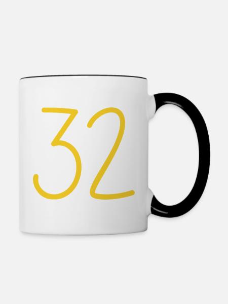 32 - Tasse zweifarbig - Weiß/Schwarz