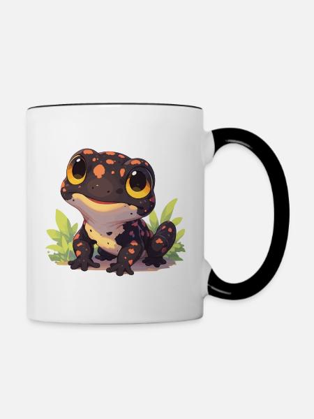 Feuersalamander Salamander - Tasse zweifarbig - Weiß/Schwarz
